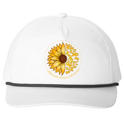 Appendix Cancer Awareness Sunflower Ribbons Snapback Five-Panel Rope Hat