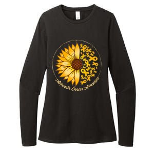 Appendix Cancer Awareness Sunflower Ribbons Womens CVC Long Sleeve Shirt