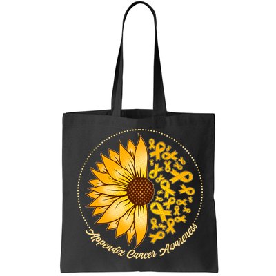 Appendix Cancer Awareness Sunflower Ribbons Bag