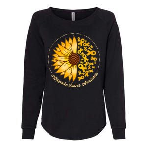 Appendix Cancer Awareness Sunflower Ribbons Womens California Wash Sweatshirt