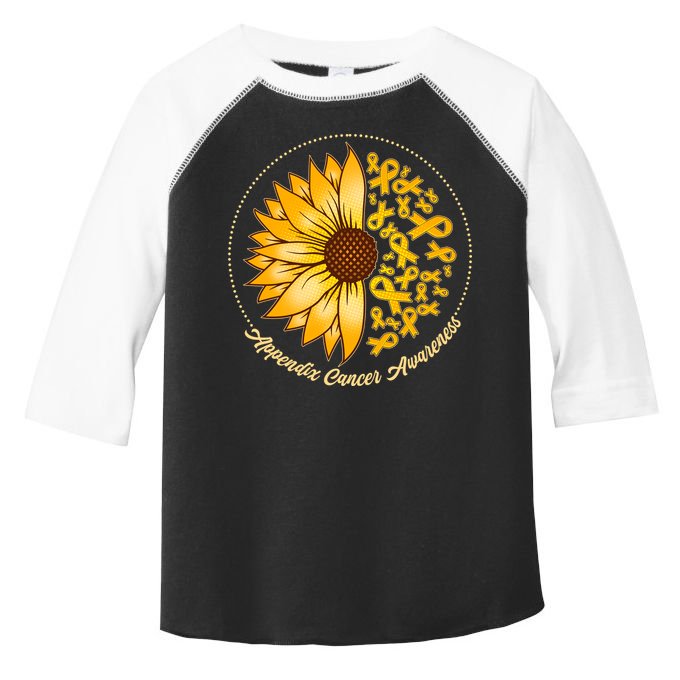 Appendix Cancer Awareness Sunflower Ribbons Toddler Fine Jersey T-Shirt