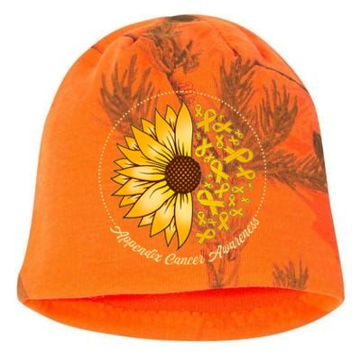 Appendix Cancer Awareness Sunflower Ribbons Kati - Camo Knit Beanie