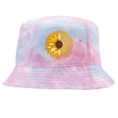 Appendix Cancer Awareness Sunflower Ribbons Tie-Dyed Bucket Hat