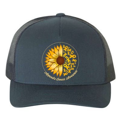 Appendix Cancer Awareness Sunflower Ribbons Yupoong Adult 5-Panel Trucker Hat