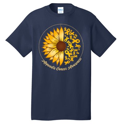 Appendix Cancer Awareness Sunflower Ribbons Tall T-Shirt