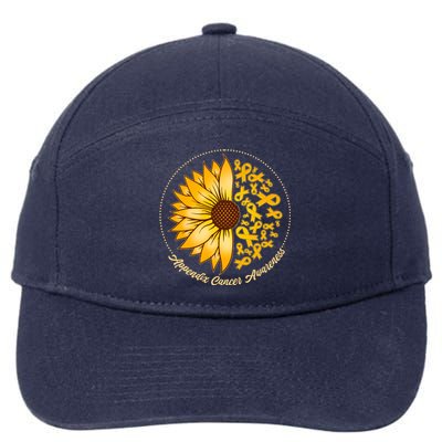 Appendix Cancer Awareness Sunflower Ribbons 7-Panel Snapback Hat