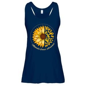 Appendix Cancer Awareness Sunflower Ribbons Ladies Essential Flowy Tank