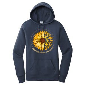 Appendix Cancer Awareness Sunflower Ribbons Women's Pullover Hoodie