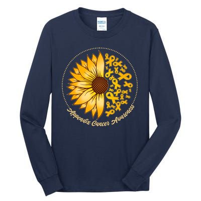 Appendix Cancer Awareness Sunflower Ribbons Tall Long Sleeve T-Shirt