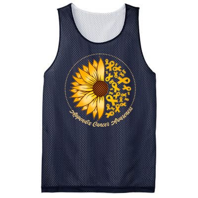 Appendix Cancer Awareness Sunflower Ribbons Mesh Reversible Basketball Jersey Tank