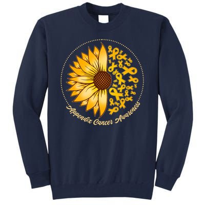 Appendix Cancer Awareness Sunflower Ribbons Tall Sweatshirt