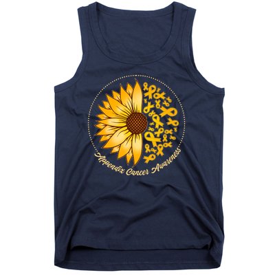 Appendix Cancer Awareness Sunflower Ribbons Tank Top