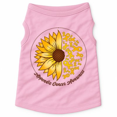 Appendix Cancer Awareness Sunflower Ribbons Doggie Tank