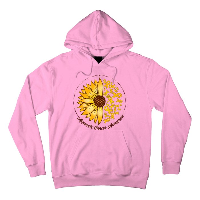 Appendix Cancer Awareness Sunflower Ribbons Hoodie