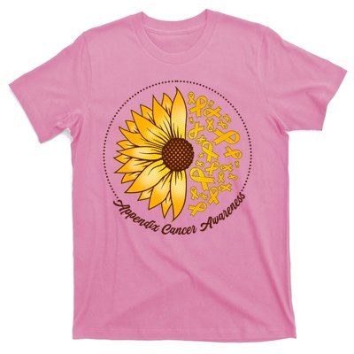 Appendix Cancer Awareness Sunflower Ribbons T-Shirt