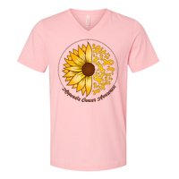 Appendix Cancer Awareness Sunflower Ribbons V-Neck T-Shirt