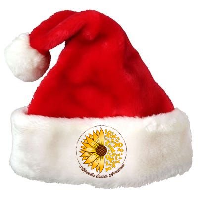 Appendix Cancer Awareness Sunflower Ribbons Premium Christmas Santa Hat