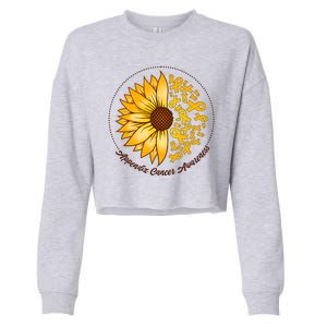 Appendix Cancer Awareness Sunflower Ribbons Cropped Pullover Crew