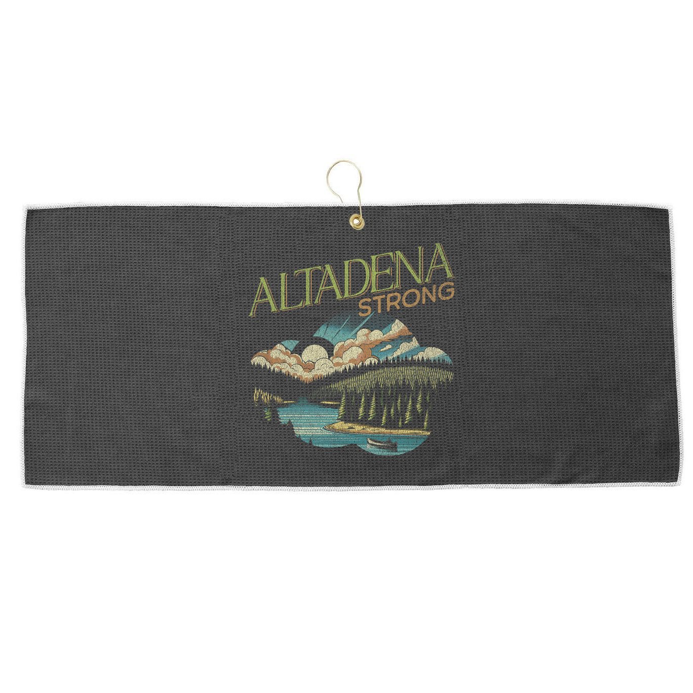 Altadena California Large Microfiber Waffle Golf Towel