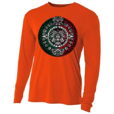 Aztec Calendar Azteca Sun Stone Mexico Flag Irt Cooling Performance Long Sleeve Crew