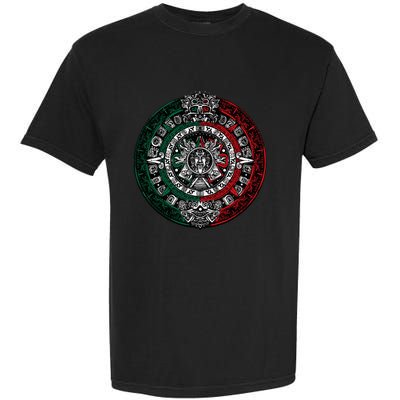 Aztec Calendar Azteca Sun Stone Mexico Flag Irt Garment-Dyed Heavyweight T-Shirt