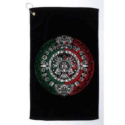 Aztec Calendar Azteca Sun Stone Mexico Flag Irt Golf Towel
