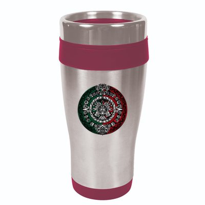 Aztec Calendar Azteca Sun Stone Mexico Flag Irt 16oz Travel Tumbler