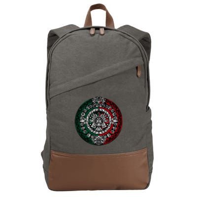 Aztec Calendar Azteca Sun Stone Mexico Flag Irt Cotton Canvas Backpack