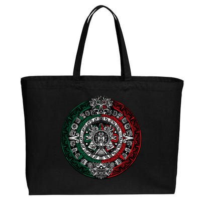 Aztec Calendar Azteca Sun Stone Mexico Flag Irt Cotton Canvas Jumbo Tote