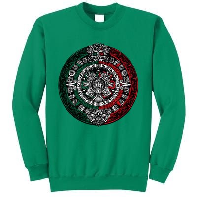 Aztec Calendar Azteca Sun Stone Mexico Flag Irt Sweatshirt