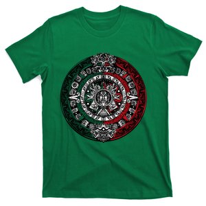 Aztec Calendar Azteca Sun Stone Mexico Flag Irt T-Shirt