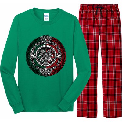 Aztec Calendar Azteca Sun Stone Mexico Flag Irt Long Sleeve Pajama Set