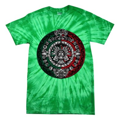 Aztec Calendar Azteca Sun Stone Mexico Flag Irt Tie-Dye T-Shirt