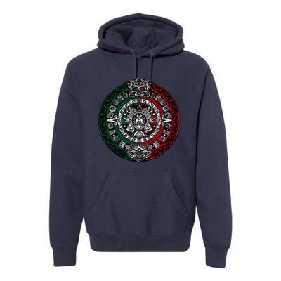 Aztec Calendar Azteca Sun Stone Mexico Flag Irt Premium Hoodie