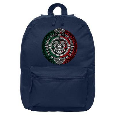 Aztec Calendar Azteca Sun Stone Mexico Flag Irt 16 in Basic Backpack