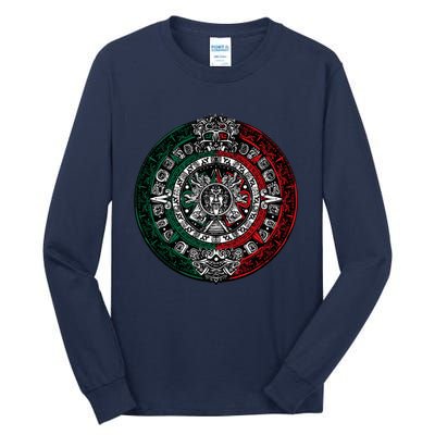 Aztec Calendar Azteca Sun Stone Mexico Flag Irt Tall Long Sleeve T-Shirt