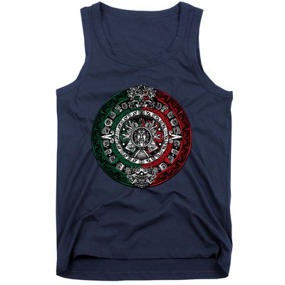 Aztec Calendar Azteca Sun Stone Mexico Flag Irt Tank Top