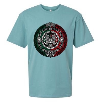 Aztec Calendar Azteca Sun Stone Mexico Flag Irt Sueded Cloud Jersey T-Shirt