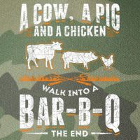 A Cow A Pig And A Chicken Walk Into A Bar B Q The End BBQ Legacy Tie Dye Trucker Hat