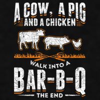 A Cow A Pig And A Chicken Walk Into A Bar B Q The End BBQ Ladies PosiCharge Tri-Blend Wicking Tank