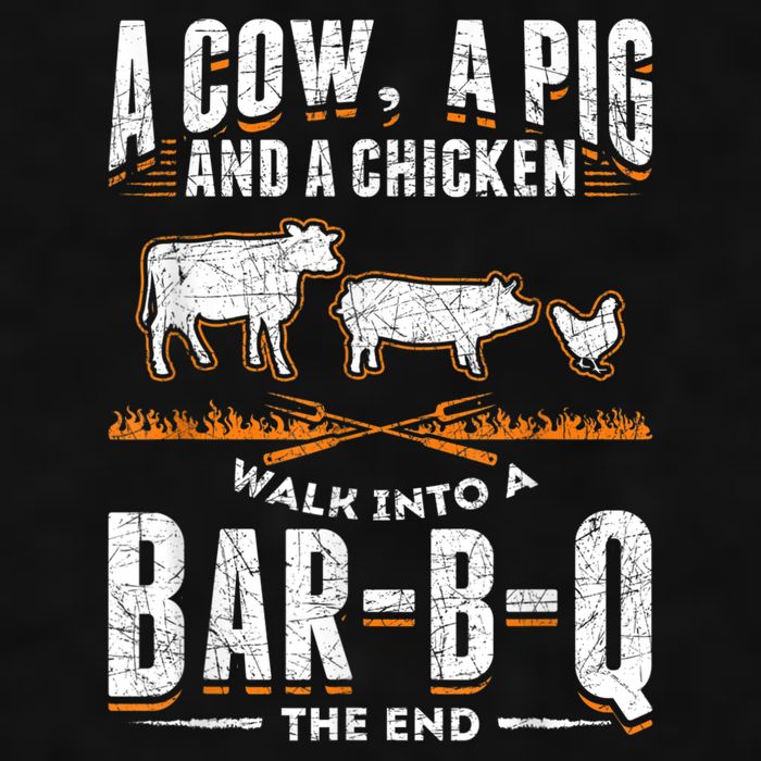 A Cow A Pig And A Chicken Walk Into A Bar B Q The End BBQ Ladies PosiCharge Tri-Blend Wicking Tank