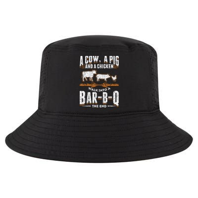 A Cow A Pig And A Chicken Walk Into A Bar B Q The End BBQ Cool Comfort Performance Bucket Hat