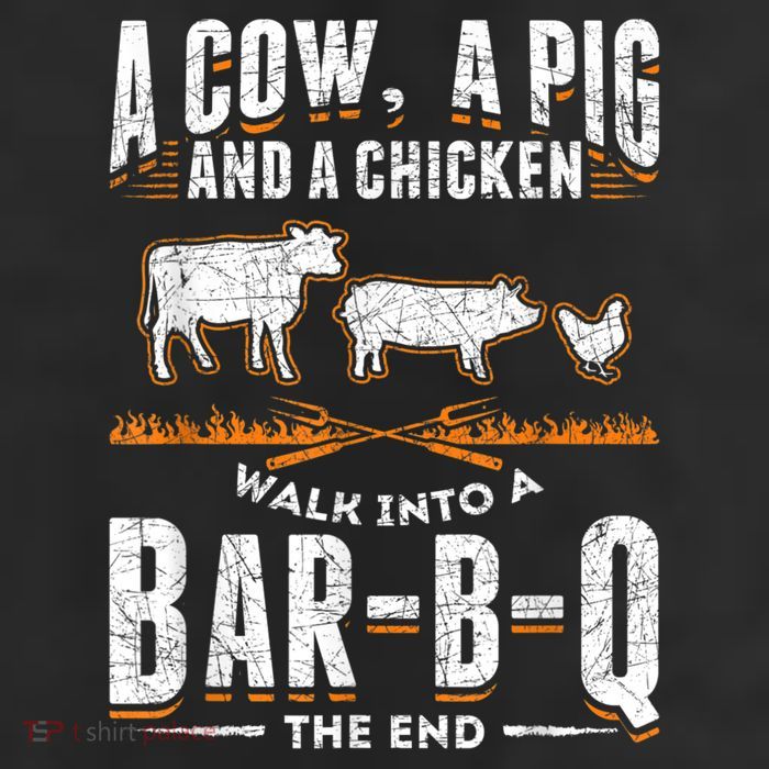 A Cow A Pig And A Chicken Walk Into A Bar B Q The End BBQ Cool Comfort Performance Bucket Hat