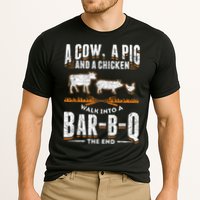 A Cow A Pig And A Chicken Walk Into A Bar B Q The End BBQ Performance Shirt
