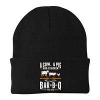 A Cow A Pig And A Chicken Walk Into A Bar B Q The End BBQ Beanie