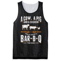 A Cow A Pig And A Chicken Walk Into A Bar B Q The End BBQ Mesh Reversible Basketball Jersey Tank