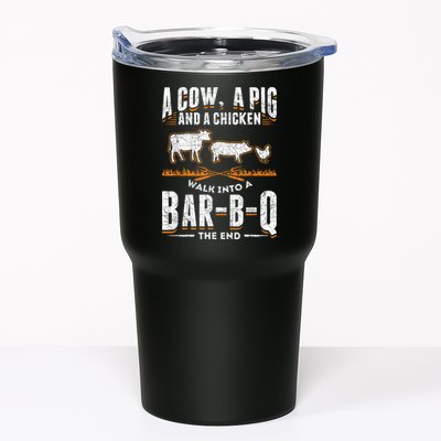 A Cow A Pig And A Chicken Walk Into A Bar B Q The End BBQ Tumbler