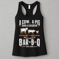 A Cow A Pig And A Chicken Walk Into A Bar B Q The End BBQ Womens Tank Top