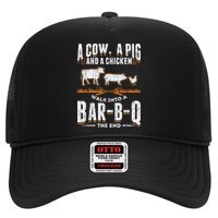 A Cow A Pig And A Chicken Walk Into A Bar B Q The End BBQ Trucker Hat