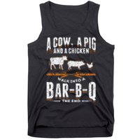 A Cow A Pig And A Chicken Walk Into A Bar B Q The End BBQ Tank Top